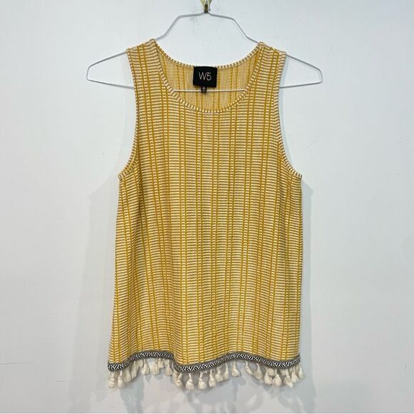 W5 Summer Yellow Top Made in USA M - Picture 2 of 9